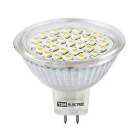 Лампа светодиодная направл.света LED GU5,3 120гр. 7Вт, 230В, 4000К, матовая,  хол. белый свет MR16