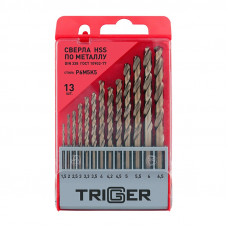 Набор сверл по металлу Trigger 74342 P6M5K5 1,5-6,5 мм (набор 13 шт)