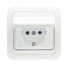 Розетка с/у Makel Mimoza 12029, 1 гнездо, c/з и кр. 16А, 230В, IP20, белая
