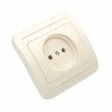 Розетка с/у Makel Mimoza 25022, 1 гнездо, б/з, 10А, 230В, IP20, кремовая