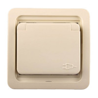 Розетка с/у Makel Mimoza 25029, 1 гнездо, c/з, и кр. 16А, 230В, IP20, крем