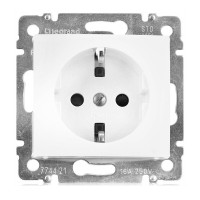 Розетка в рамку с/у Legrand Valena 694269, 1 гнездо, с/з и штор. 16А, 230В, IP20, белая