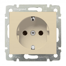 Розетка в рамку с/у Legrand Valena 695612, 1 гнездо, с/з, 16А, 230В, IP20, бежевый