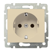 Розетка в рамку с/у Legrand Valena 695613, 1 гнездо, с/з и штор. 16А, 230В, IP20, бежевый