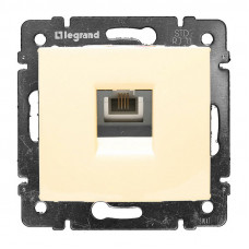 Розетка в рамку компьютерная RJ-45 с/у Legrand Valena 695624, 1 гнездо, IP20, бежевый