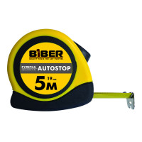Рулетка Biber 40073 Autostop обрезиненный корпус 5 м/25 мм